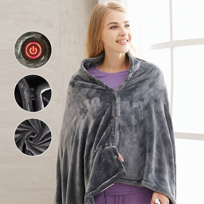 Lunvang™ USB-varmesjal for skuldrene i dobbeltsidig fleece