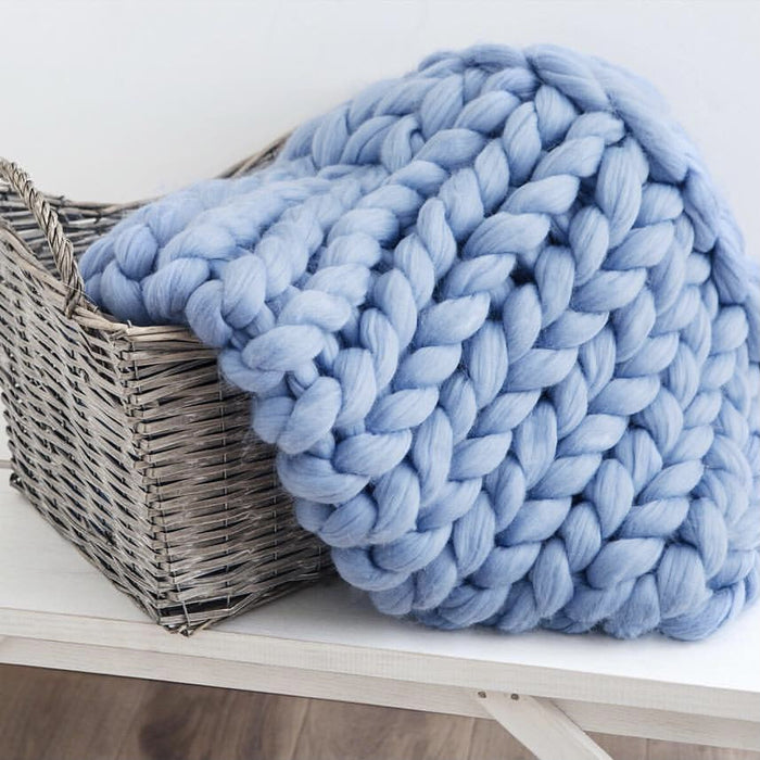 Lunvang™ Grovstrikket pledd i myk mikrofiber, tolv farger