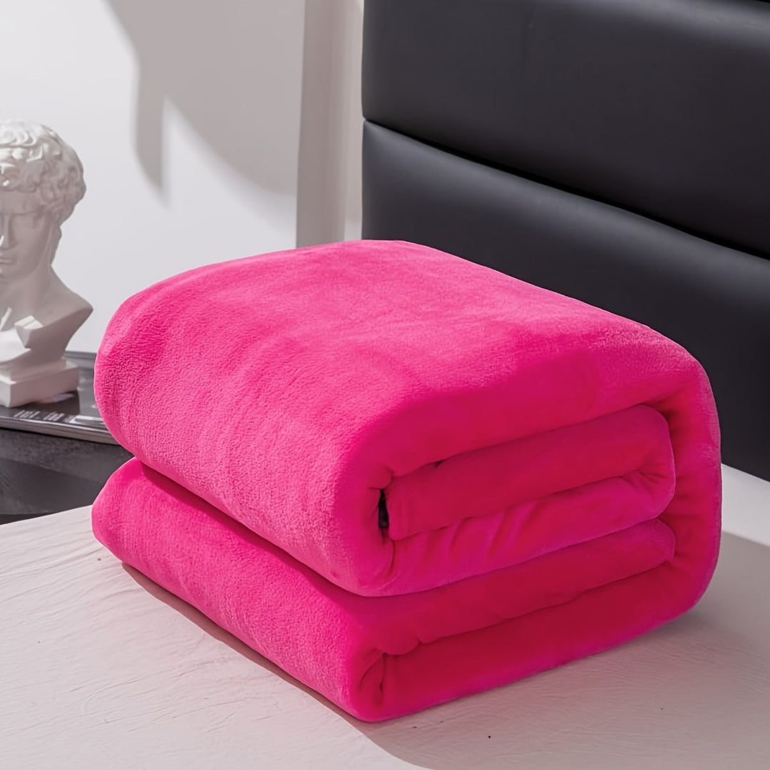 Mykt flanellpledd i polyester som varmer hele året