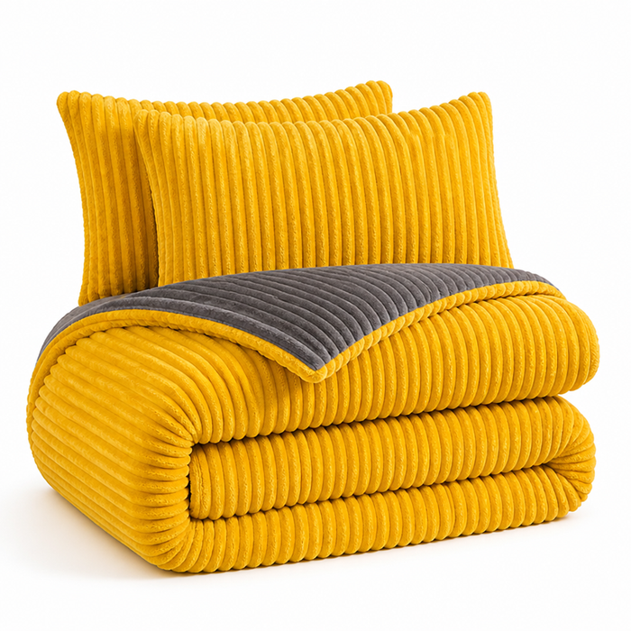 Lunvang™ Sengesett i korallfleece med 2 putevar, varmt og mykt
