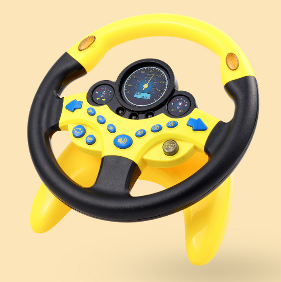 Gult lekeratt med knapper og lys