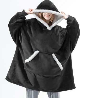 Oversized fleecehoodie med stor hette – varm og myk
