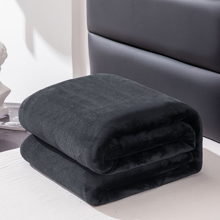 Mykt flanellpledd i polyester som varmer hele året