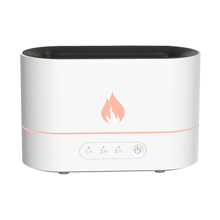 Luftfukter med flammelys, stille, kvadratisk, 5 W med USB