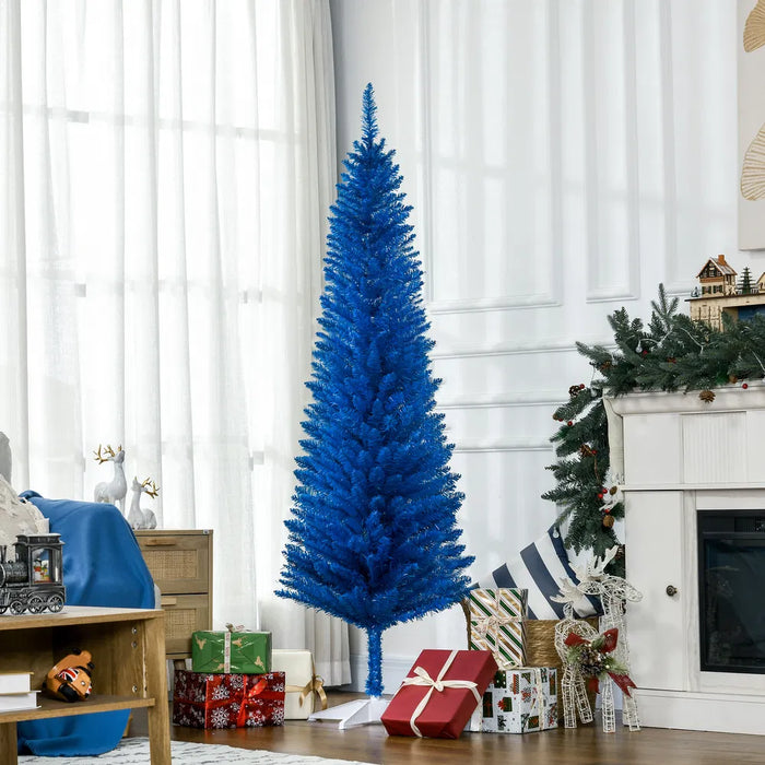 Lunvang Blått smalt juletre uten lys, 180 cm