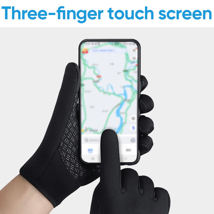 Varme vinterhansker med 3 touchfingre og glidelås