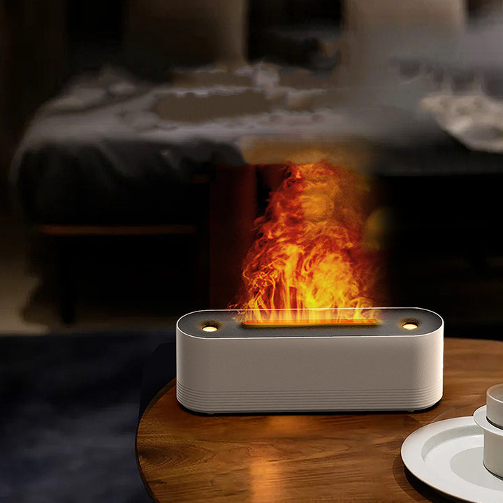 Luftfukter med flammelys og maneteffekt, 7 farger, tank 0,5 liter