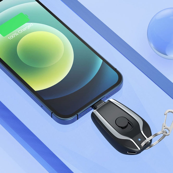 Mini powerbank på nøkkelring