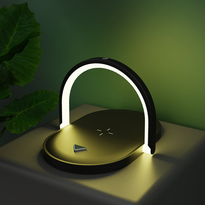 Lunvang Sammenleggbar sengelampe med trådløs lader