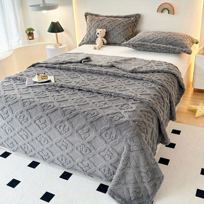 Lunvang™ Fleecepledd med broderte blader og myk 3D-struktur