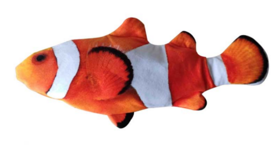 Sprellende plysjfisk katteleke