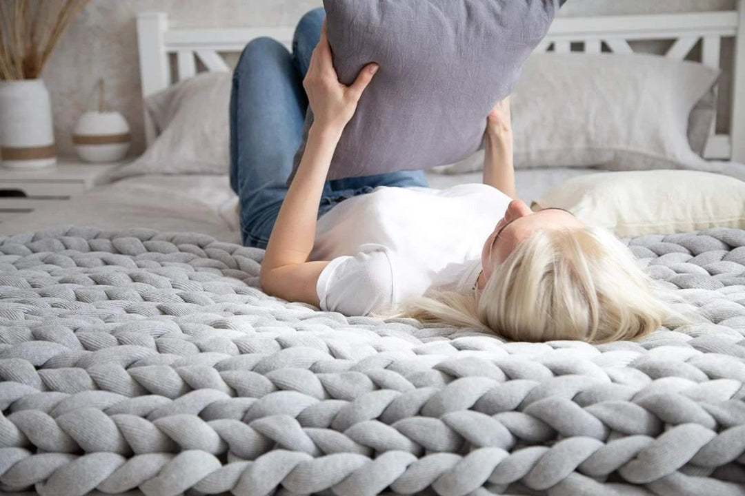 Grovstrikket pledd i myk mikrofiber, tolv farger