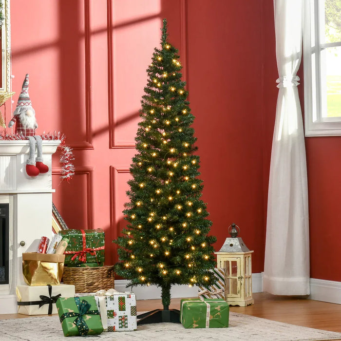 Lunvang Slankt kunstig juletre med varmhvite lys