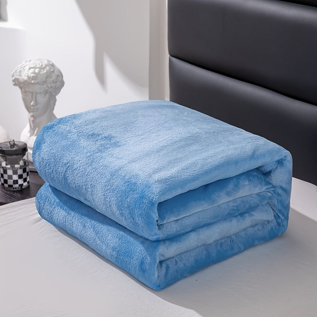 Mykt flanellpledd i polyester som varmer hele året