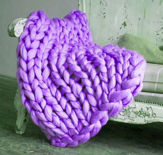 Lunvang™ Grovstrikket pledd i myk mikrofiber, tolv farger