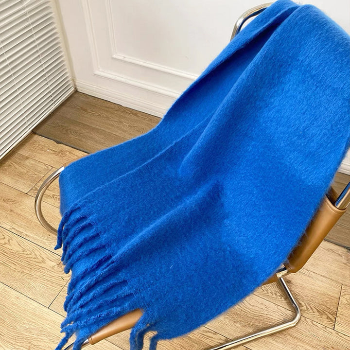 Tykt lodent skjerf med dusker