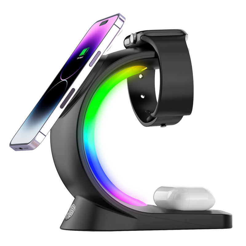 Magnetisk ladestasjon med RGB-lys