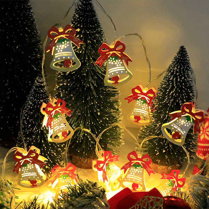 LED-lysslynge til jul med nisse, elg og snømann