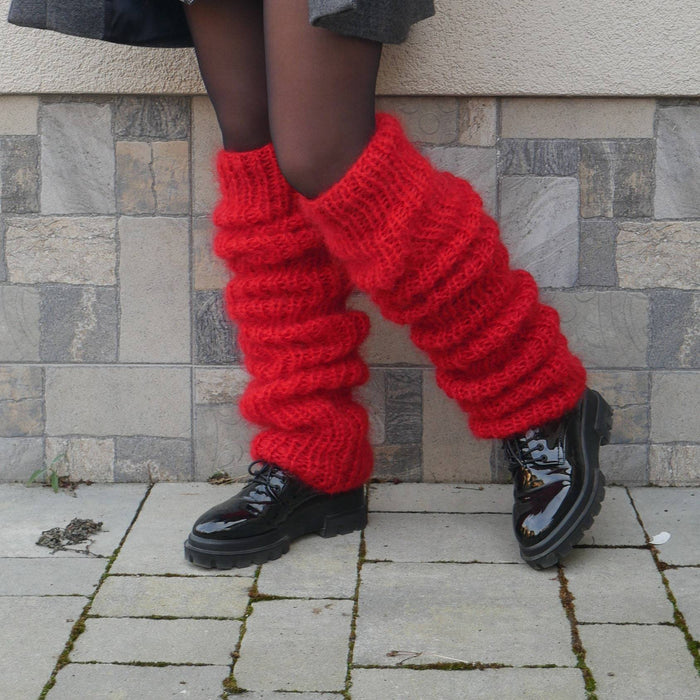 Lunvang Tykke legvarmere i lodden strikk med slouchlook