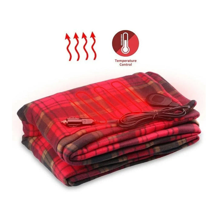 Lunvang™ Varmeteppe for bil 12V i myk fleece til kalde turer