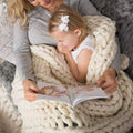 Lunvang™ Grovstrikket pledd i myk mikrofiber, tolv farger