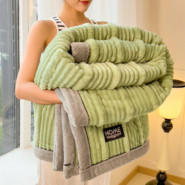 Lunvang™ Varmt plysjteppe i fleece til seng og sofa, lett og isolerende