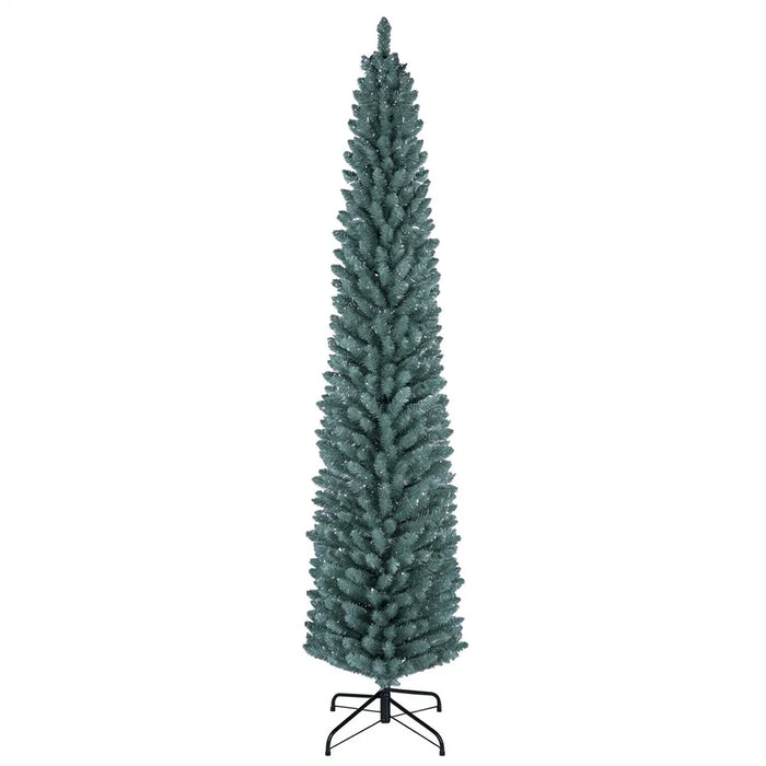 Lunvang Smalt juletre med frostede sølvnåler, 213 cm