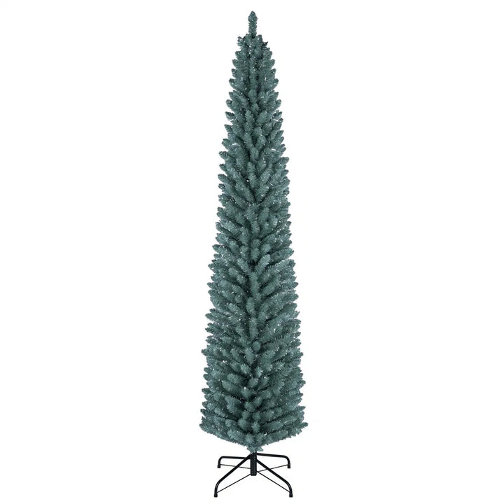 Smalt juletre med frostede sølvnåler