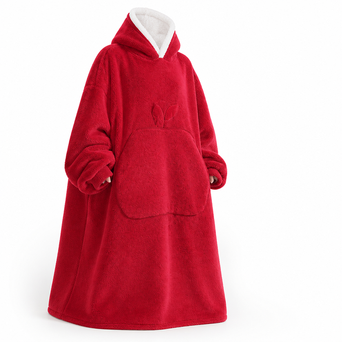 Lunvang™ Oversized teppegenser i sherpafleece med ermer og lomme