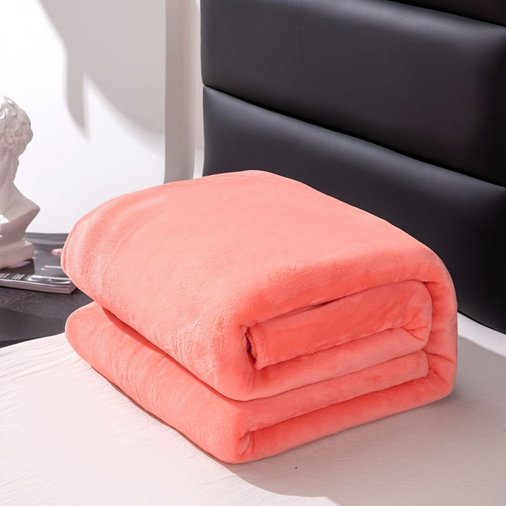 Mykt flanellpledd i polyester som varmer hele året