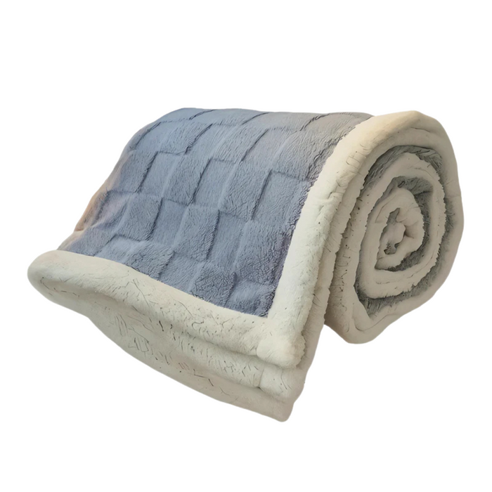 Lunvang™ Dobbeltsidig teppe i fleece og sherpa, ekstra varm sofapledd