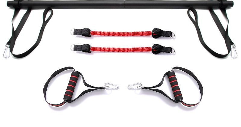 Pilatesstang med strikk og fotstropper