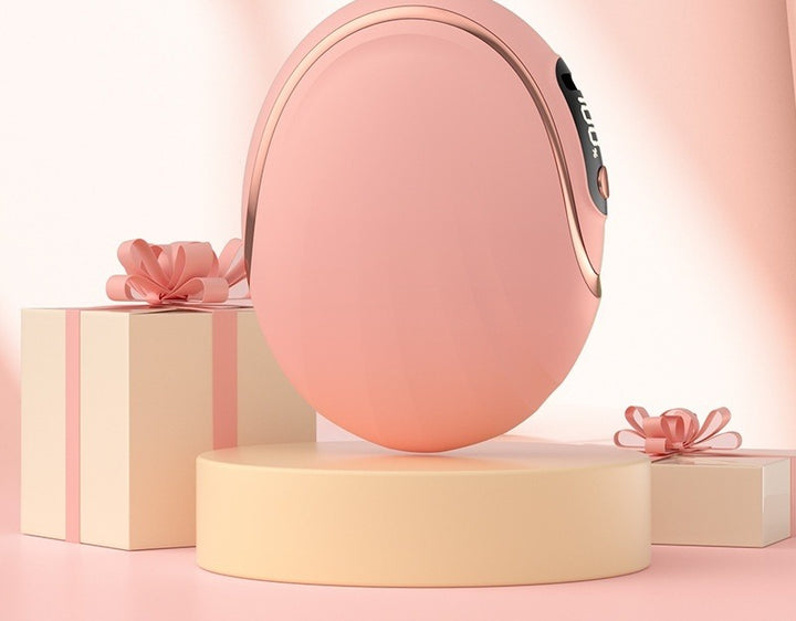 Rosa eggformet håndvarmer med display