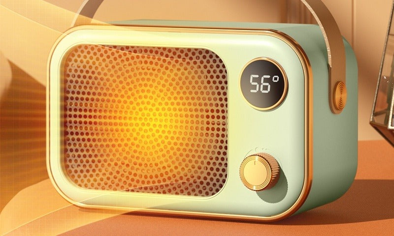 Oransje retro varmovn med digital skjerm