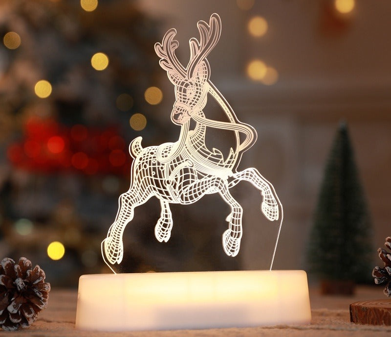 Akryllampe med gravert juletre