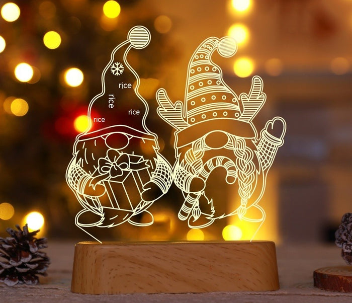 Lunvang Akryl-julelampe med 3D-motiv og varmhvitt lys