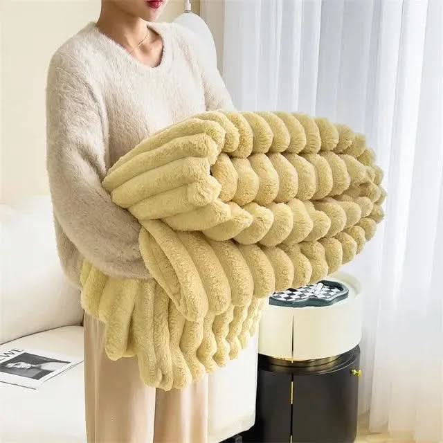Lunvang™ Strukturert plysjpledd for en koselig seng og sofa