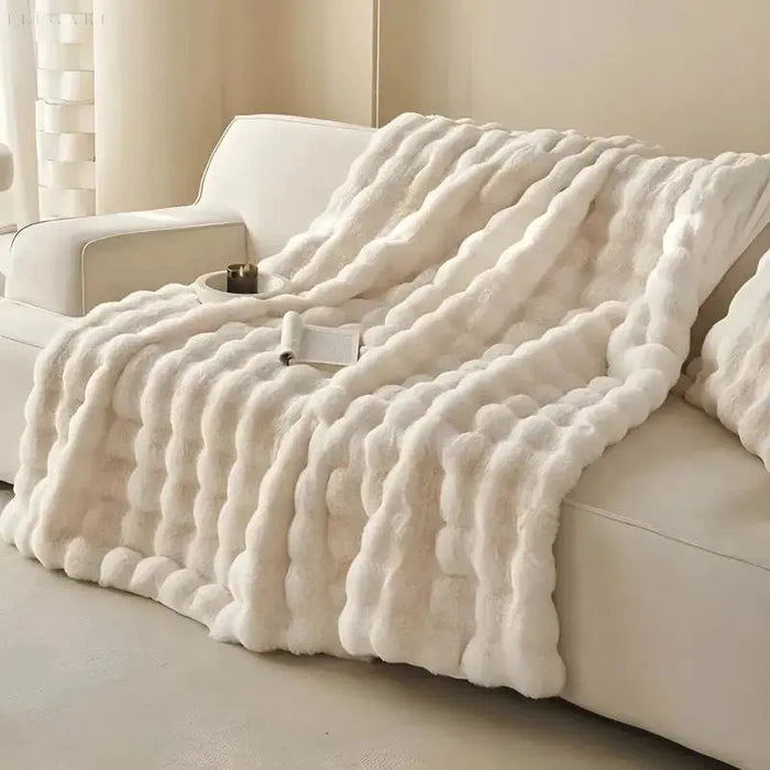 Lunvang™ Fluffy pledd med boblestruktur og silkemyk følelse