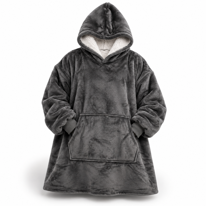 Lunvang™ Ultramyk oversized sherpa-hettepledd med stor lomme