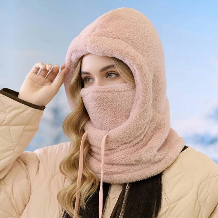 Lunvang™ Balaklava i fleece med snøring og ekstra lang halsdel