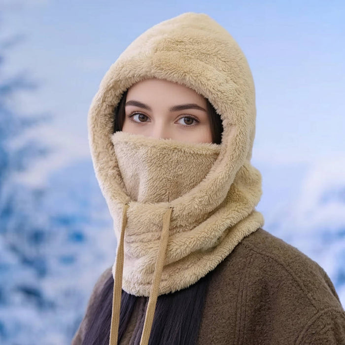 Lunvang™ Balaklava i fleece med snøring og ekstra lang halsdel