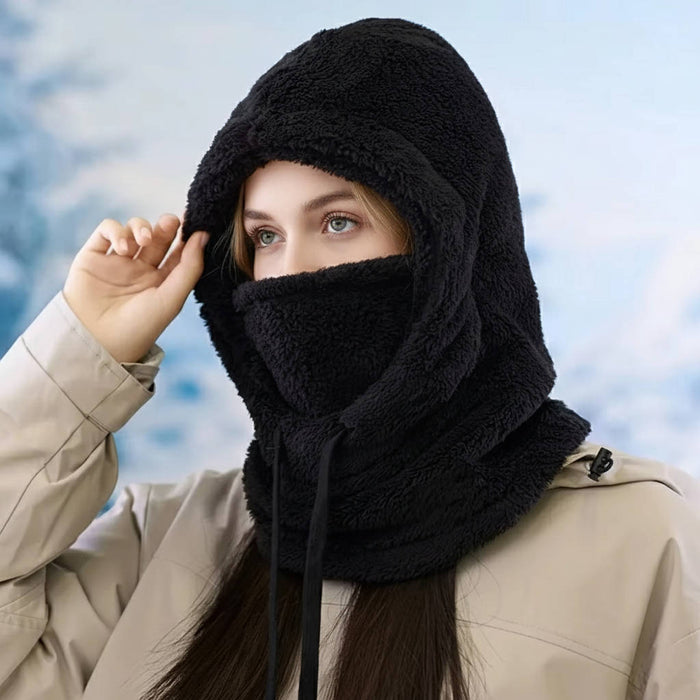 Lunvang™ Balaklava i fleece med snøring og ekstra lang halsdel