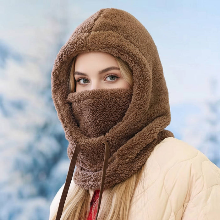 Lunvang™ Balaklava i fleece med snøring og ekstra lang halsdel