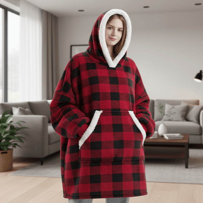Lunvang™ Oversized fleecehoodie med stor hette – varm og myk