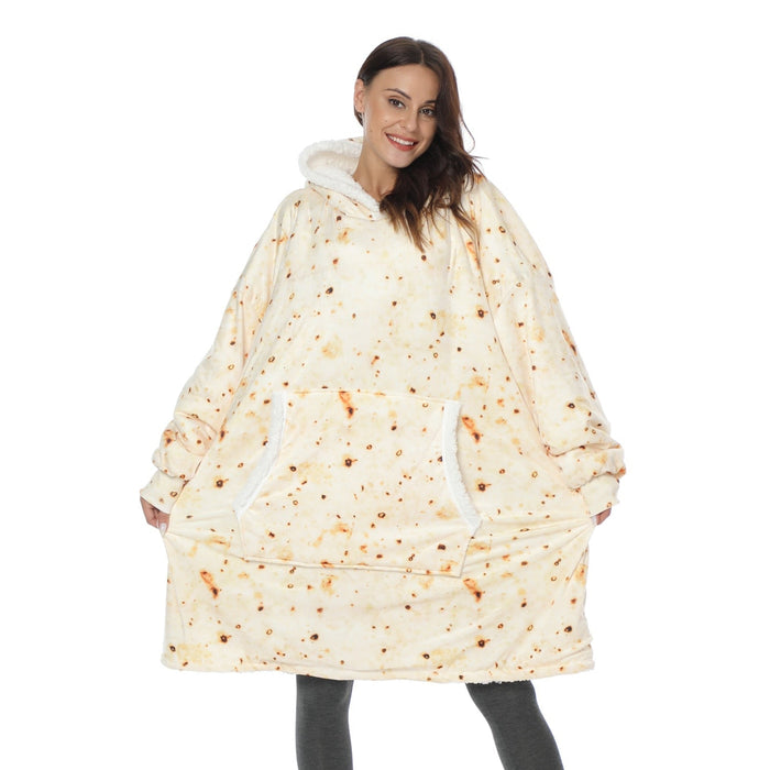 Lunvang™ Pleddhettegenser i fleece med stor hette og lommer