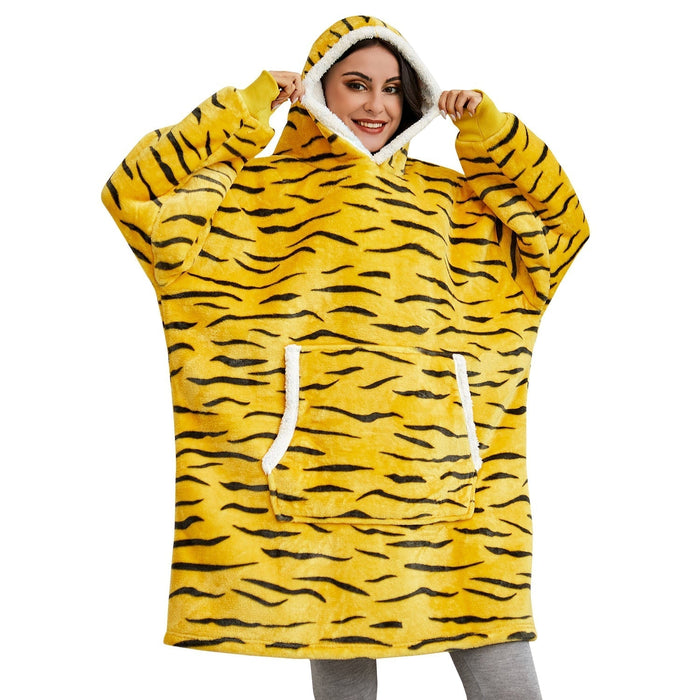 Lunvang™ Pleddhettegenser i fleece med stor hette og lommer
