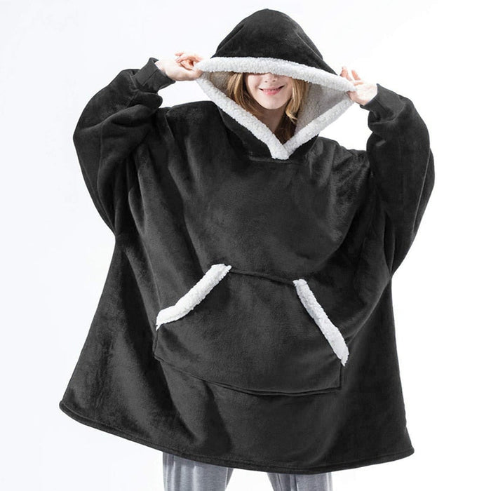 Lunvang™ Pleddhettegenser i fleece med stor hette og lommer