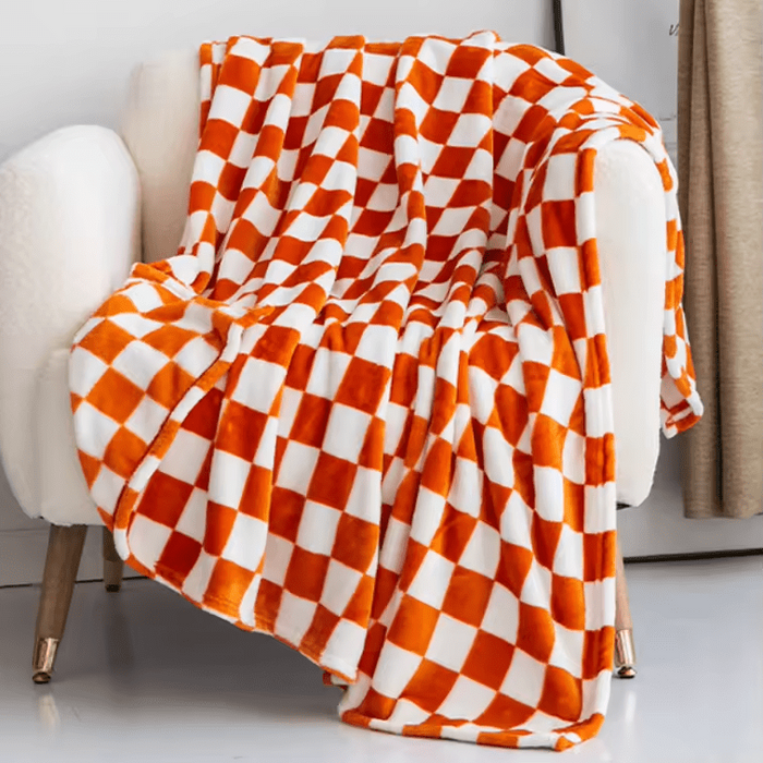 Lunvang™ Rutete pledd i flanellfleece, mykt og nuppefritt