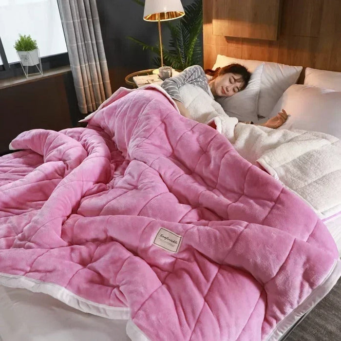 Lunvang™ Mykt flanellteppe i korallfleece til høst og vinter