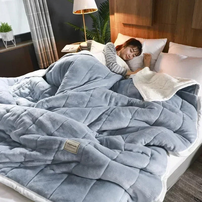 Lunvang™ Mykt flanellteppe i korallfleece til høst og vinter